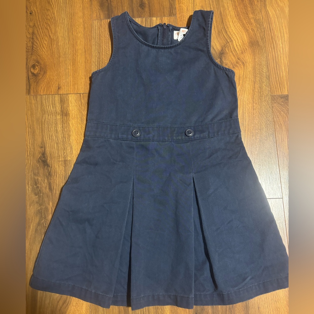 Cat & Jack Girls’ Sleeveless School Uniform Dress - Navy 5